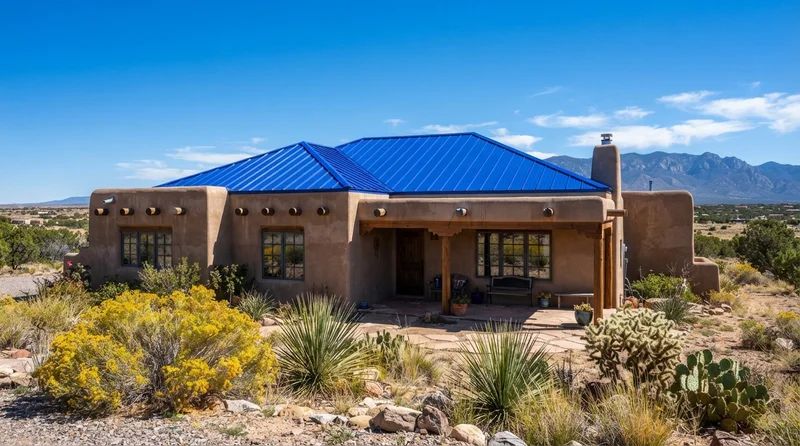 Royal blue metal roof in Los Lunas Royal blue metal roof in Los Lunas